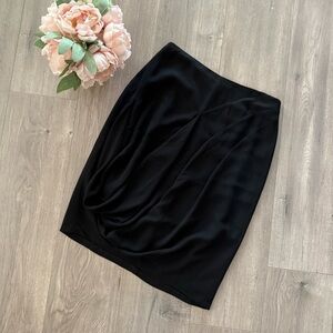 New Teri Jon Black Draped‎ Pencil skirt